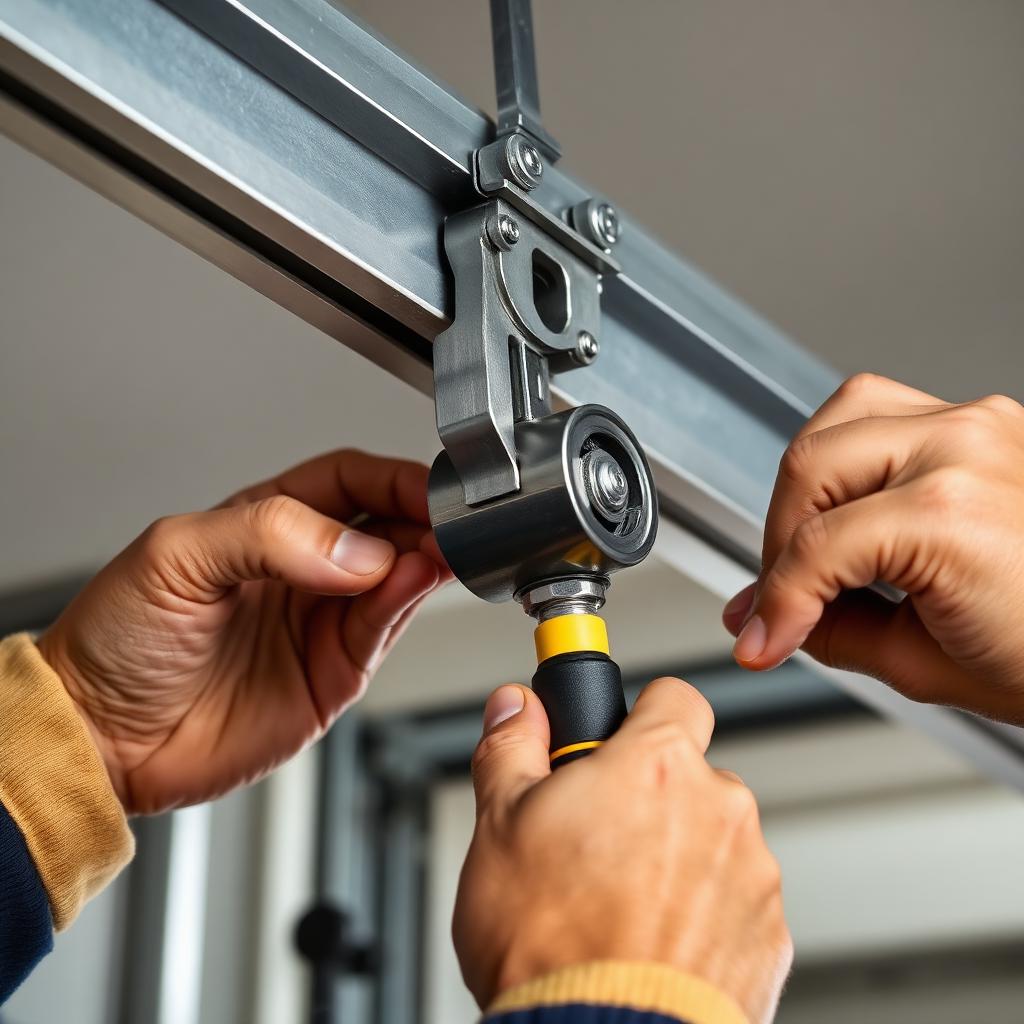 Professional technician replacing garage door rollers in Port Orange